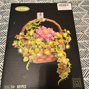 Flower Basket Building Set - Pink, Green, Brown